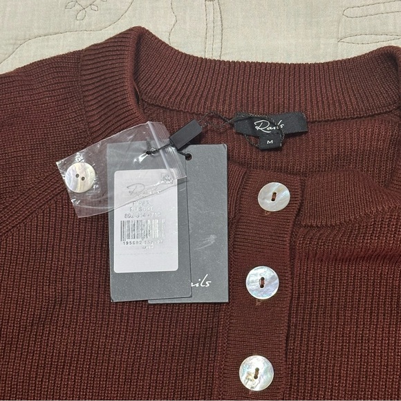 NWT Rails Piper Sweater Top M Russet Brown Cotton Cashmere Blend - Picture 7 of 8